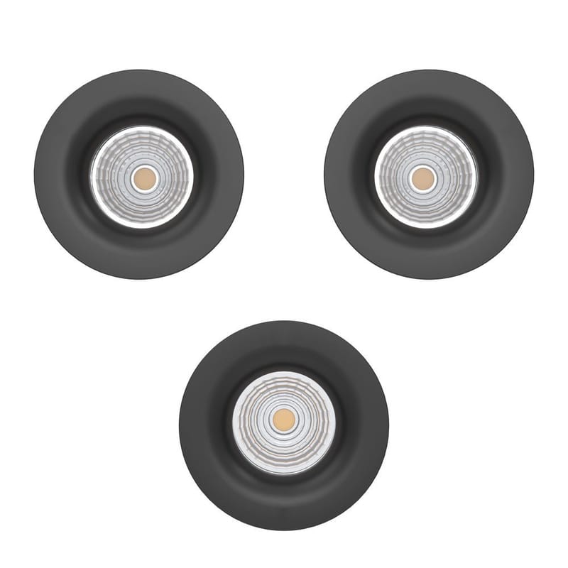 Indbygget Lampe Saliceto 88 mm 2700K Sæt af 3 - Sort - Belysning - Glødepærer & lyskilder - Spotlights & downlights