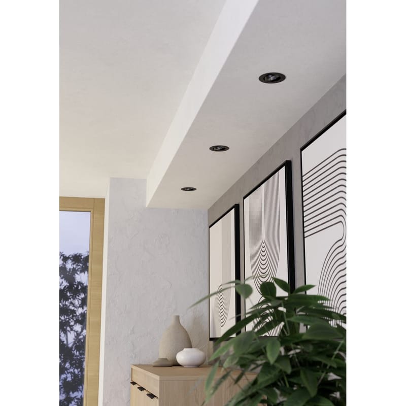 Indbygget Lampe Saliceto 88 mm 4000K Sæt af 3 - Sort - Belysning - Glødepærer & lyskilder - Spotlights & downlights