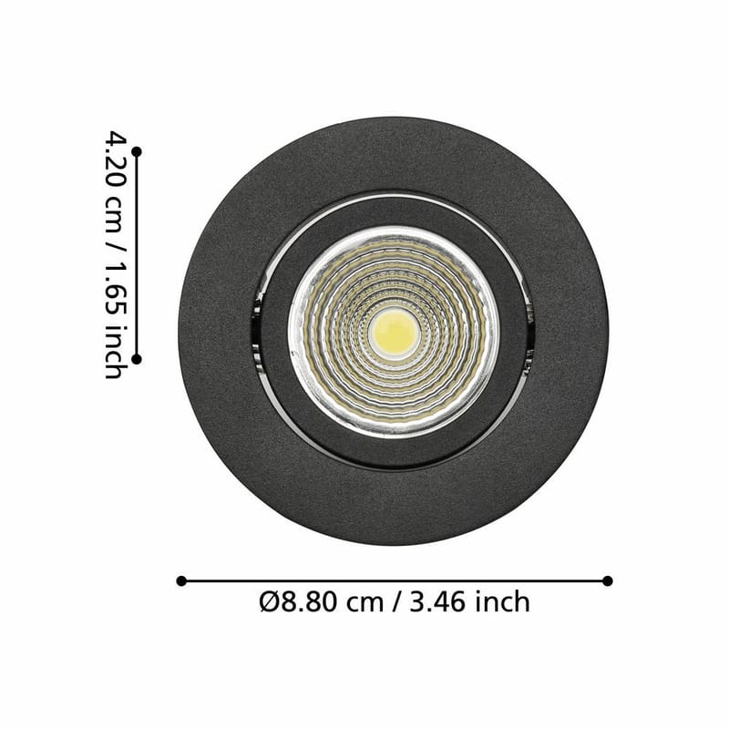 Indbygget Lampe Saliceto 88 mm 4000K - Sort - Belysning - Glødepærer & lyskilder - Spotlights & downlights