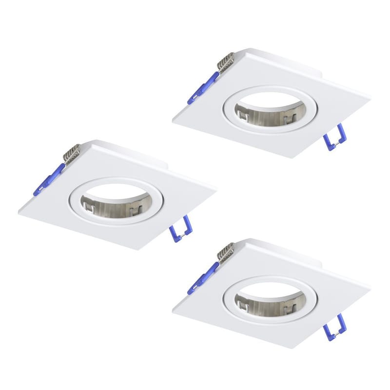 Indbygget Lampe Saliceto 88x88 mm 2700K sæt om 3 - Hvid - Belysning - Glødepærer & lyskilder - Spotlights & downlights