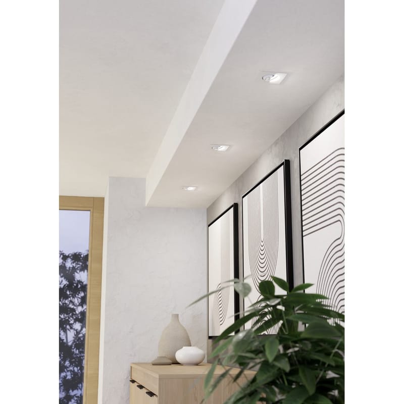 Indbygget Lampe Saliceto 88x88 mm 2700K sæt om 3 - Hvid - Belysning - Glødepærer & lyskilder - Spotlights & downlights