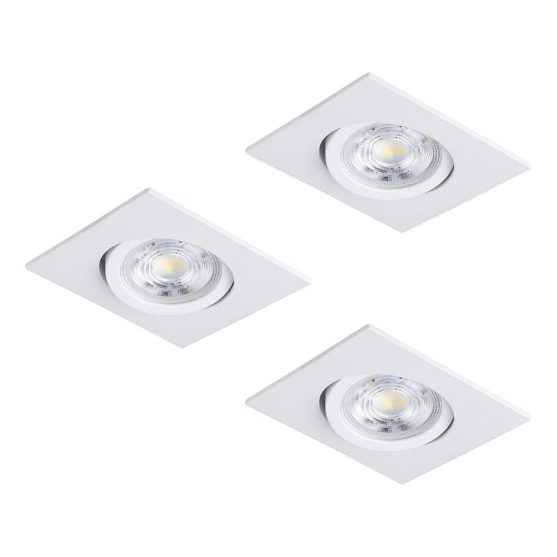 Indbygget Lampe Saliceto 88x88 mm 2700K sæt om 3 - Hvid - Belysning - Glødepærer & lyskilder - Spotlights & downlights