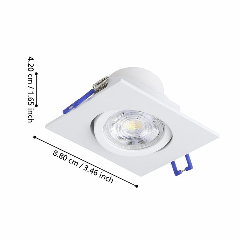 Indbygget Lampe Saliceto 88x88 mm 4000K sæt om 3 - Hvid - Belysning - Glødepærer & lyskilder - Spotlights & downlights