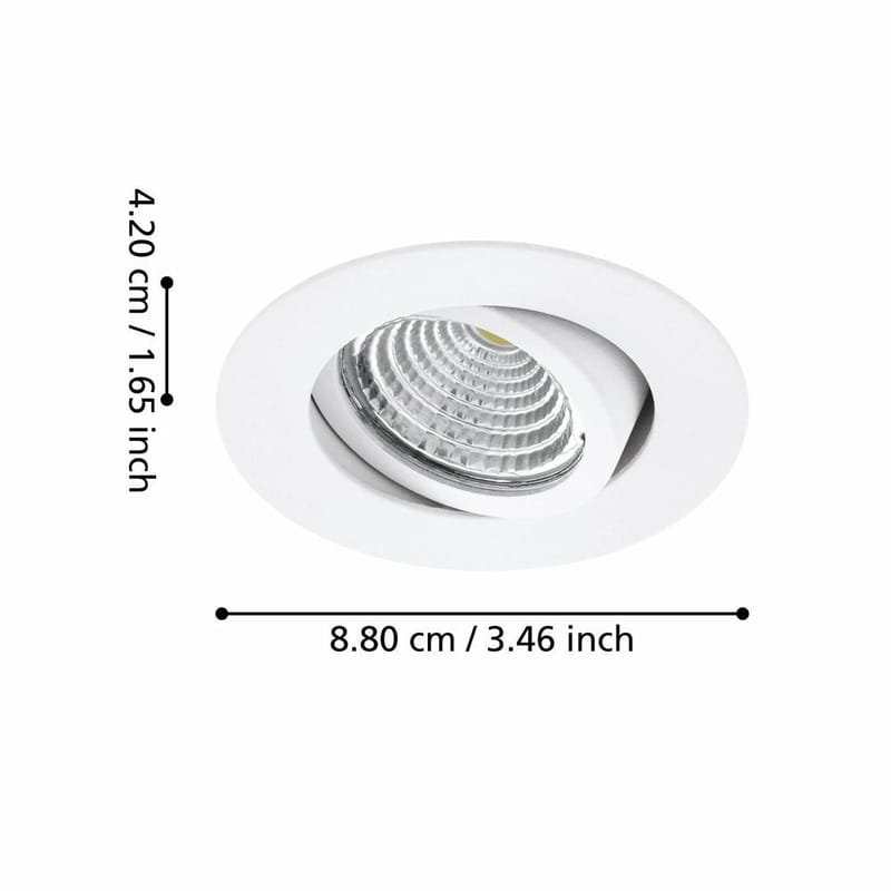 Indbygget Lampe Saliceto Mobil Hvid 4000K Sæt af 3 - 8,8 cm - Belysning - Glødepærer & lyskilder - Spotlights & downlights