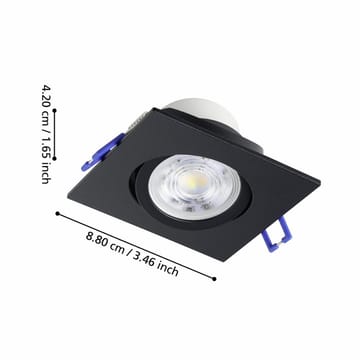 Indbygget Lampe Saliceto Mobil Sort 4000K - 8,8 cm - Belysning - Glødepærer & lyskilder - Spotlights & downlights