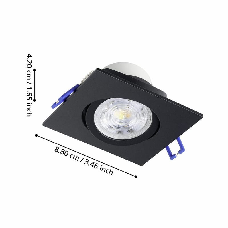 Indbygget Lampe Saliceto Mobil Sort 4000K - 8,8 cm - Belysning - Glødepærer & lyskilder - Spotlights & downlights