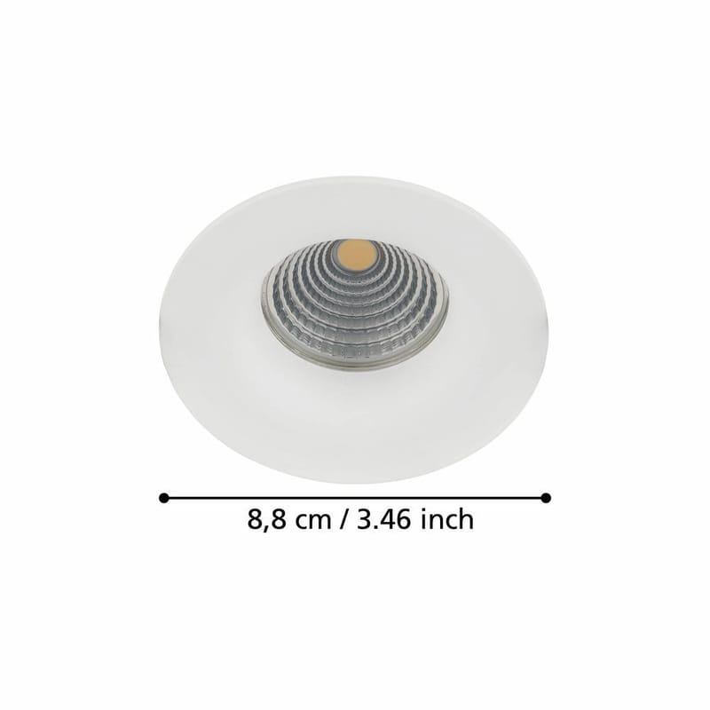 Indbygget Lampe Saliceto Stel 88 mm 2700K - Hvid - Belysning - Glødepærer & lyskilder - Spotlights & downlights