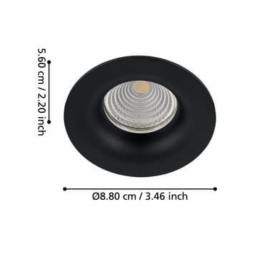 Indbygget Lampe Saliceto Stel Sort 4000K - 8,8 cm - Belysning - Glødepærer & lyskilder - Spotlights & downlights