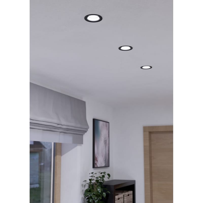 Indbygget Lampe Saliceto Stel Sort 4000K - 8,8 cm - Belysning - Glødepærer & lyskilder - Spotlights & downlights