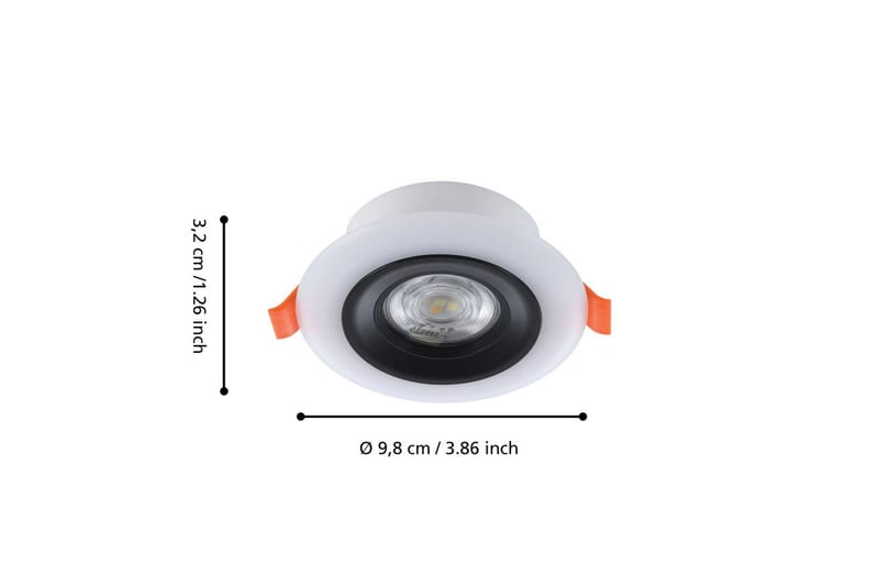 Indbygningslampe Eglo Calonge RGB 3 st Sort, Hvid - Sort/Hvid - Belysning - Glødepærer & lyskilder - Spotlights & downlights