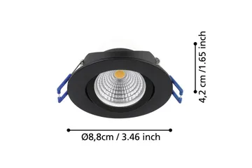 Indbygningslampe Eglo Saliceto 3 st Ø88 mm 2700K Sort - Sort - Belysning - Glødepærer & lyskilder - Spotlights & downlights