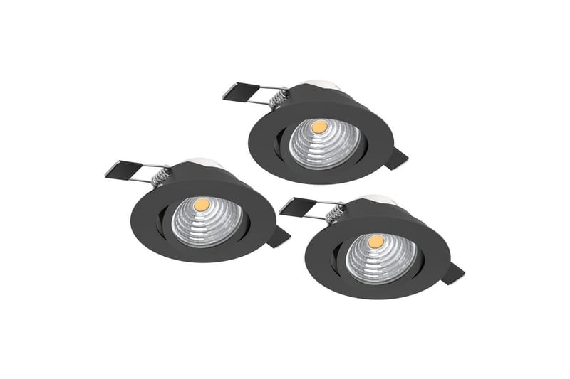 Indbygningslampe Eglo Saliceto 3 st Ø88 mm 2700K Sort - Sort - Belysning - Glødepærer & lyskilder - Spotlights & downlights