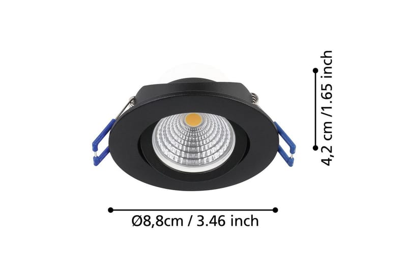 Indbygningslampe Eglo Saliceto 3 st Ø88 mm 2700K Sort - Sort - Belysning - Glødepærer & lyskilder - Spotlights & downlights