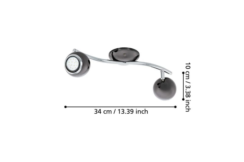 Spotlight Eglo Bimeda med 2 Lyskilder Nickel-Nero, Krom - Sort/Krom - Belysning - Glødepærer & lyskilder - LED belysning - LED-spotlight