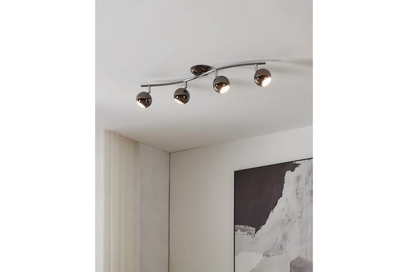 Spotlight Eglo Bimeda med 4 Lamper Nickel-Nero, Krom - Sort/Krom/Grå - Belysning - Glødepærer & lyskilder - LED belysning - LED-spotlight