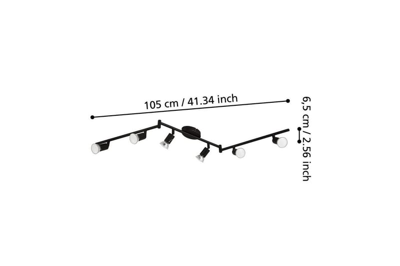 Spotlight Eglo Buzz-Led med 6 Lamper Sort - Sort - Belysning - Glødepærer & lyskilder - LED belysning - LED-spotlight