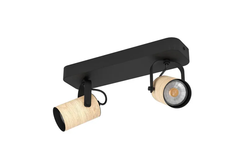 Spotlight Eglo Cayuca med 2 Lamper, Sort/Brun