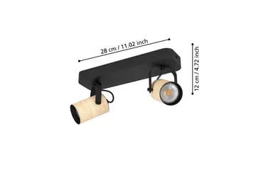 Spotlight Eglo Cayuca med 2 Lamper - Sort/Brun - Belysning - Glødepærer & lyskilder - LED belysning - LED-spotlight