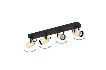 Spotlight Eglo Cayuca med 4 Lamper - Sort/Brun - Belysning - Glødepærer & lyskilder - LED belysning - LED-spotlight