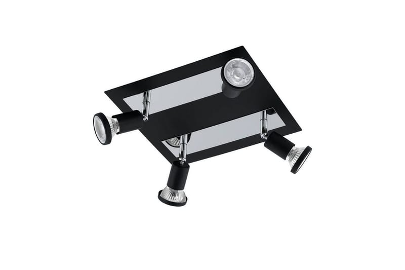 Spotlight Eglo Sarria Kvadrat Sort, Krom, Sort/Krom