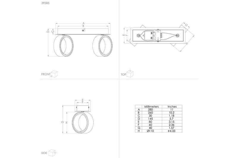 LED-spotlys Eglo Albariza Hvid 2 lamper - 2 lamper - Belysning - Glødepærer & lyskilder - Spotlights & downlights