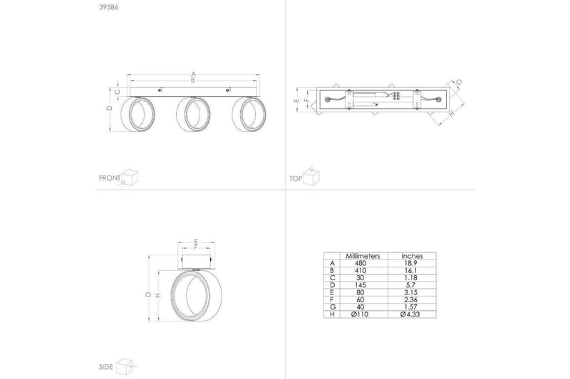 LED-spotlys Eglo Albariza Hvid 3 Lamper - 3 Lamper - Belysning - Glødepærer & lyskilder - Spotlights & downlights