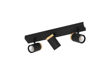 LED-spotlys Eglo Cartagena Sort/Træ 3 Lamper - 3 Lamper - Belysning - Glødepærer & lyskilder - Spotlights & downlights