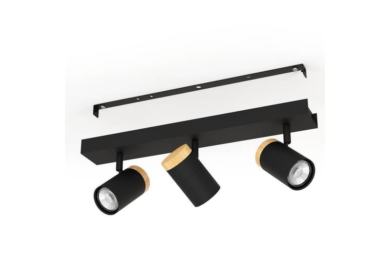 LED-spotlys Eglo Cartagena Sort/Træ 3 Lamper - 3 Lamper - Belysning - Glødepærer & lyskilder - Spotlights & downlights