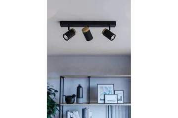 LED-spotlys Eglo Cartagena Sort/Træ 3 Lamper - 3 Lamper - Belysning - Glødepærer & lyskilder - Spotlights & downlights