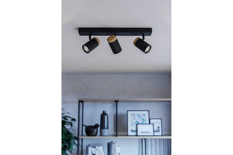 LED-spotlys Eglo Cartagena Sort/Træ 3 Lamper - 3 Lamper - Belysning - Glødepærer & lyskilder - Spotlights & downlights