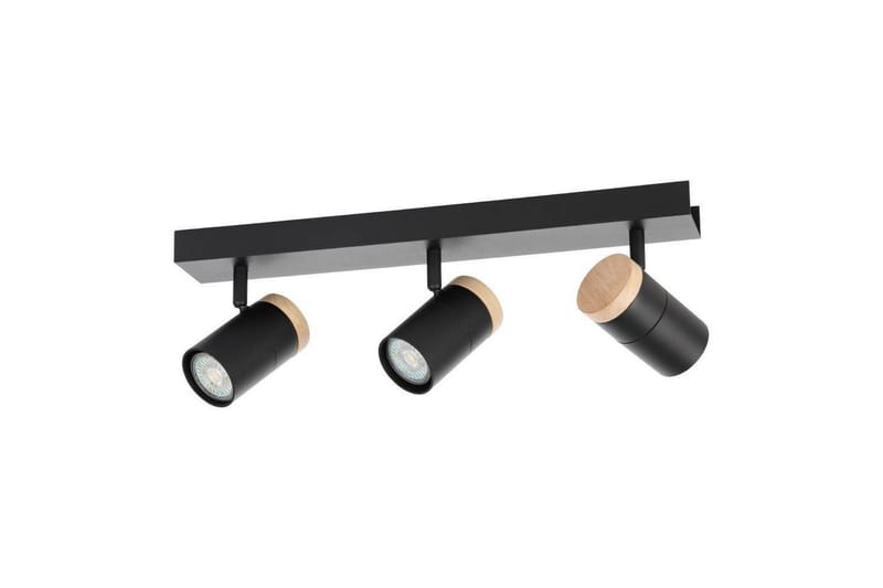 LED-spotlys Eglo Cartagena Sort/Træ 3 Lamper - 3 Lamper - Belysning - Glødepærer & lyskilder - Spotlights & downlights