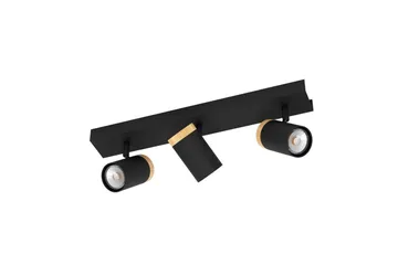 LED-spotlys Eglo Cartagena Sort/Træ 3 Lamper - 3 Lamper - Belysning - Glødepærer & lyskilder - Spotlights & downlights