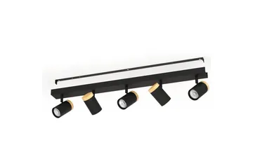 LED-spotlys Eglo Cartagena Sort/Træ 5 Lamper - 5 Lamper - Belysning - Glødepærer & lyskilder - Spotlights & downlights