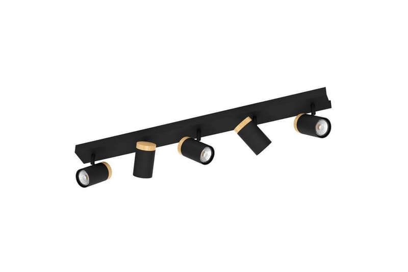 LED-spotlys Eglo Cartagena Sort/Træ 5 Lamper - 5 Lamper - Belysning - Glødepærer & lyskilder - Spotlights & downlights