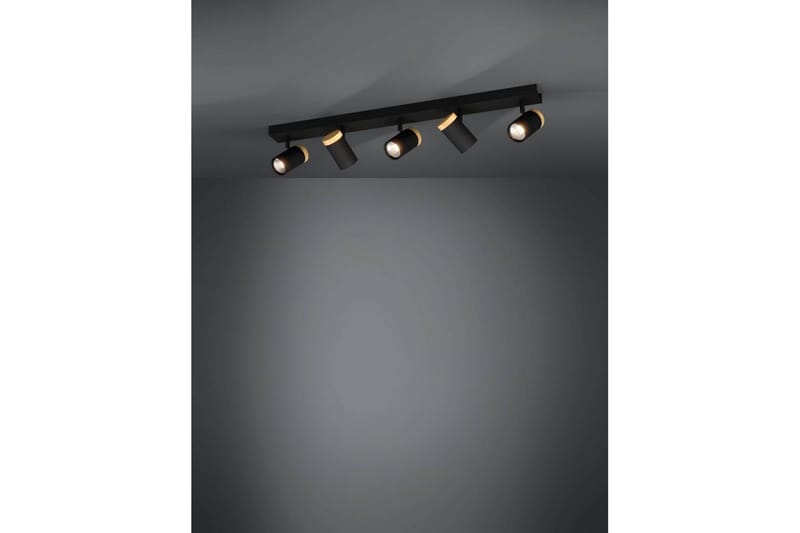 LED-spotlys Eglo Cartagena Sort/Træ 5 Lamper - 5 Lamper - Belysning - Glødepærer & lyskilder - Spotlights & downlights