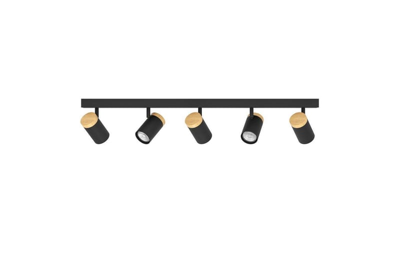 LED-spotlys Eglo Cartagena Sort/Træ 5 Lamper - 5 Lamper - Belysning - Glødepærer & lyskilder - Spotlights & downlights