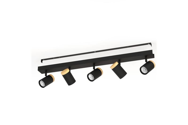 LED-spotlys Eglo Cartagena Sort/Træ 5 Lamper - 5 Lamper - Belysning - Glødepærer & lyskilder - Spotlights & downlights