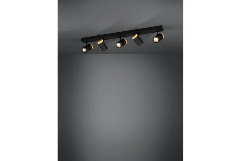 LED-spotlys Eglo Cartagena Sort/Træ 5 Lamper - 5 Lamper - Belysning - Glødepærer & lyskilder - Spotlights & downlights