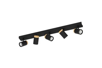 LED-spotlys Eglo Cartagena Sort/Træ 5 Lamper - 5 Lamper - Belysning - Glødepærer & lyskilder - Spotlights & downlights