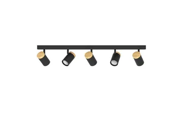 LED-spotlys Eglo Cartagena Sort/Træ 5 Lamper - 5 Lamper - Belysning - Glødepærer & lyskilder - Spotlights & downlights