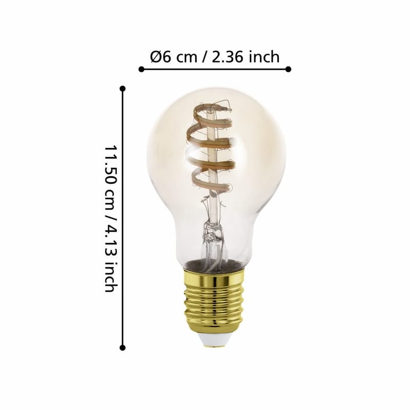 Lyskilde 2xLM-ZIG-CCT E27 A60 4,9W Amber - 6 cm - Belysning - Glødepærer & lyskilder - LED belysning