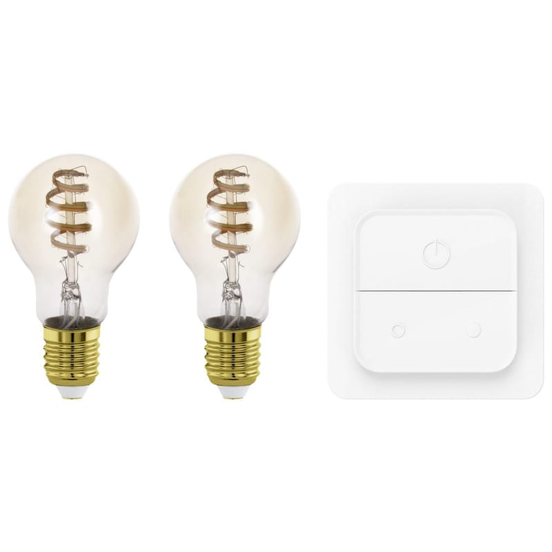 Lyskilde 2xLM-ZIG-CCT E27 A60 4,9W Amber + Afbryder, 6 cm