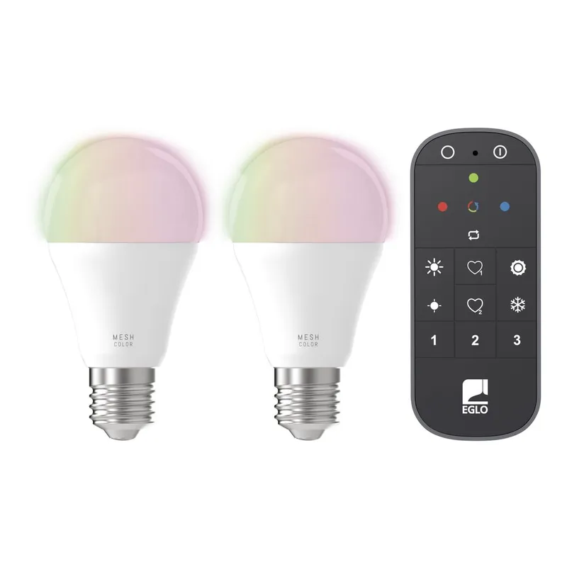 Lyskilde 2xLM-ZIG-RGB/CCT E27 A60 9W Opal, 6 cm