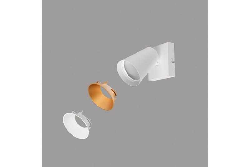 Spot TRIO Sharp 1-dele, Mat hvid/guld - 1-dele, Mat hvid/guld - Belysning - Glødepærer & lyskilder - Spotlights & downlights