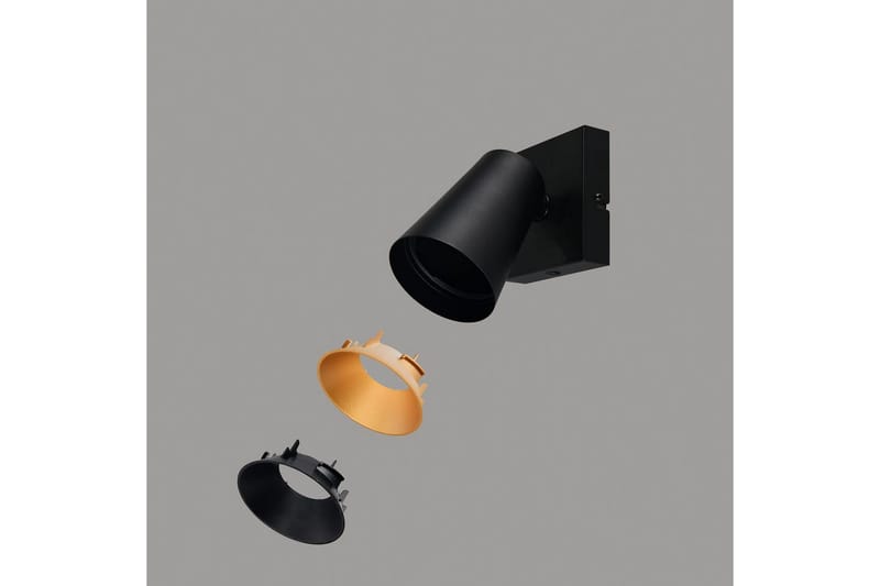 Spot TRIO Sharp 1-dele, Mat sort/guld - 1-dele, Mat sort/guld - Belysning - Glødepærer & lyskilder - Spotlights & downlights
