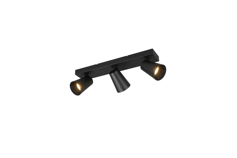 Spot TRIO Sharp 3-dele, Mat sort/guld - 3-dele, Mat sort/guld - Belysning - Glødepærer & lyskilder - Spotlights & downlights