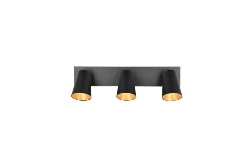 Spot TRIO Sharp 3-dele, Mat sort/guld - 3-dele, Mat sort/guld - Belysning - Glødepærer & lyskilder - Spotlights & downlights