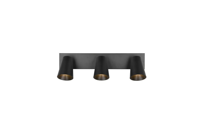 Spot TRIO Sharp 3-dele, Mat sort/guld - 3-dele, Mat sort/guld - Belysning - Glødepærer & lyskilder - Spotlights & downlights