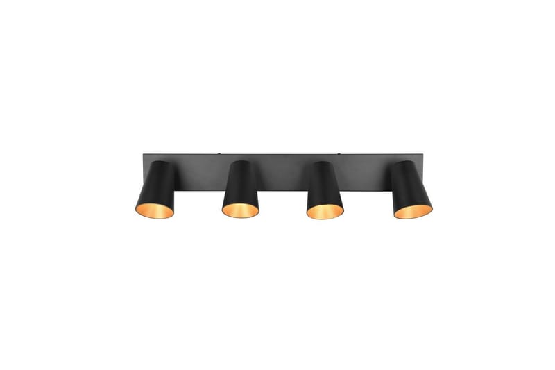 Spot TRIO Sharp 4-dele, Mat sort/guld - 4-dele, Mat sort/guld - Belysning - Glødepærer & lyskilder - Spotlights & downlights