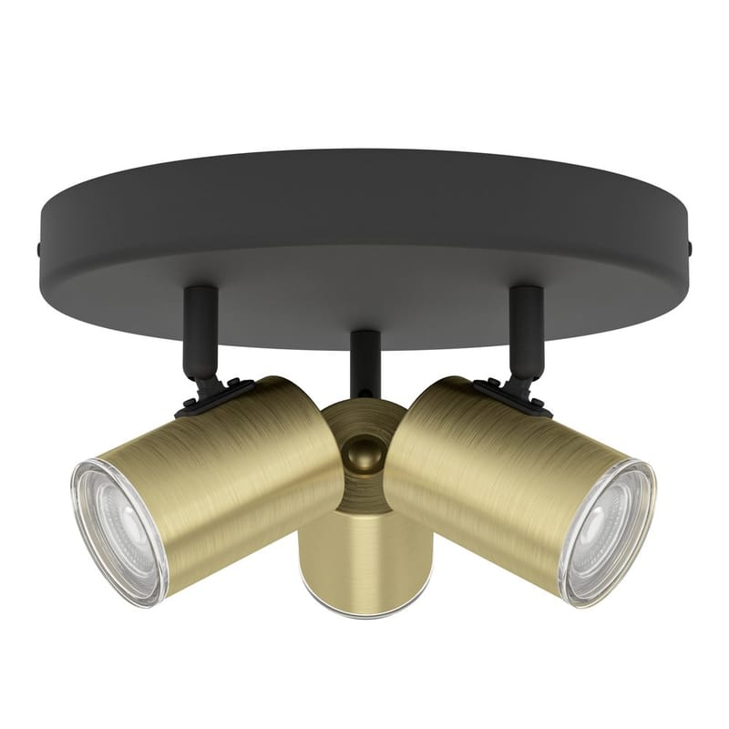 Spotlight Consuma Rund med 3 Lamper - Sort/Messing - Belysning - Glødepærer & lyskilder - Spotlights & downlights